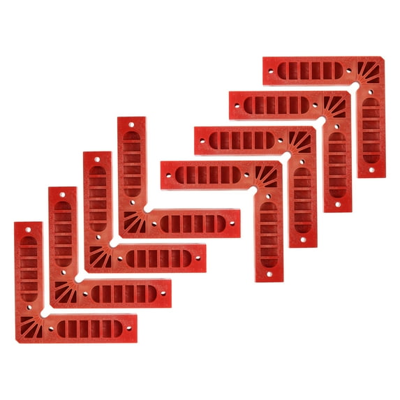 8 Packs Positioning Squares Right Angle Clamps 6 x 6 inch (150x150mm) 90 Degree Corner Clamp, Red