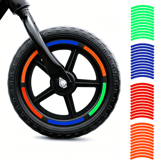 8 Packs Reflective Cycling Stickers,Night Luminous Night Ride Safety Durable Waterproof Sunscreen Antifreeze Wheel Rim Tape Sports Reflectors for Bikes/Scooters/Balance Bikes