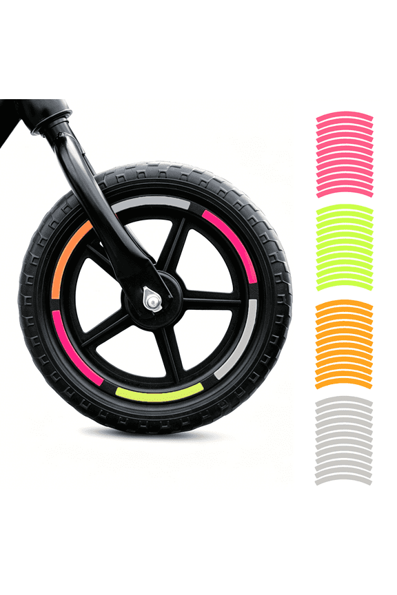 8 Packs Reflective Cycling Stickers,Night Luminous Night Ride Safety Durable Waterproof Sunscreen Antifreeze Wheel Rim Tape Sports Reflectors for Bikes/Scooters/Balance Bikes