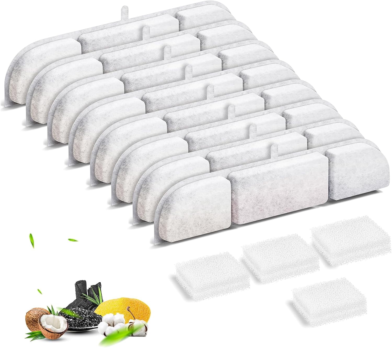 8 Packs Replacement Filters for DownyPaws Battery Operated Cat Water Fountain DPWFP6, 4 Months Set of Replacement Filters for DownyPaws 84oz/2.5L Fursink Wireless Pet Water Fountain