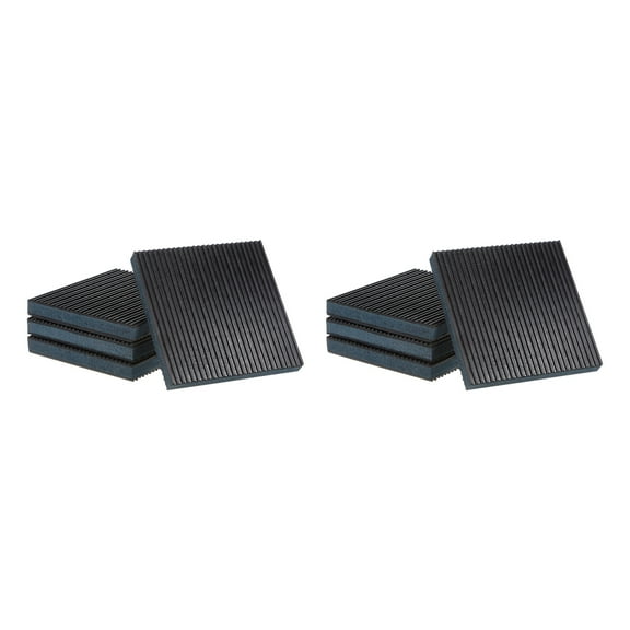 8 Packs Ribbed Anti-Vibration Isolation Rubber Pads 6" Length x 7/8" Thick, Square Anti Vibration Pads with EVA Layer