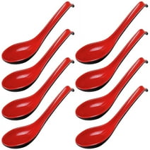 HSMS-2MRB Asian Red/Black Soup Spoons, Set of 2 - Commercial Grade ...