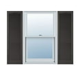 thumbnail image 1 of 14 1/2"W x 84"H Lifetime Vinyl, Custom Cathedral Top All Louver, Open Louver Shutters, w/Shutter-Loks (Per Pair), Tuxedo Grey, 1 of 14