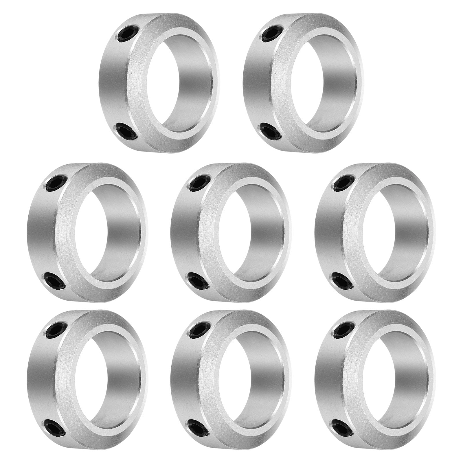8 Packs Set Screw Collars 30mm Bore, Aluminum Shaft Collars, 45mm OD and 15mm Thickness, Set Screw Clamp Collar