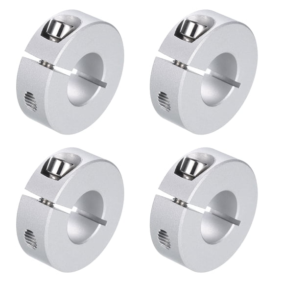 8 Packs Single Split Clamp-On Shaft Collar 16mm Bore One-Piece Clamping Collar, 35mm OD, 12mm Thickness, Aluminum Alloy