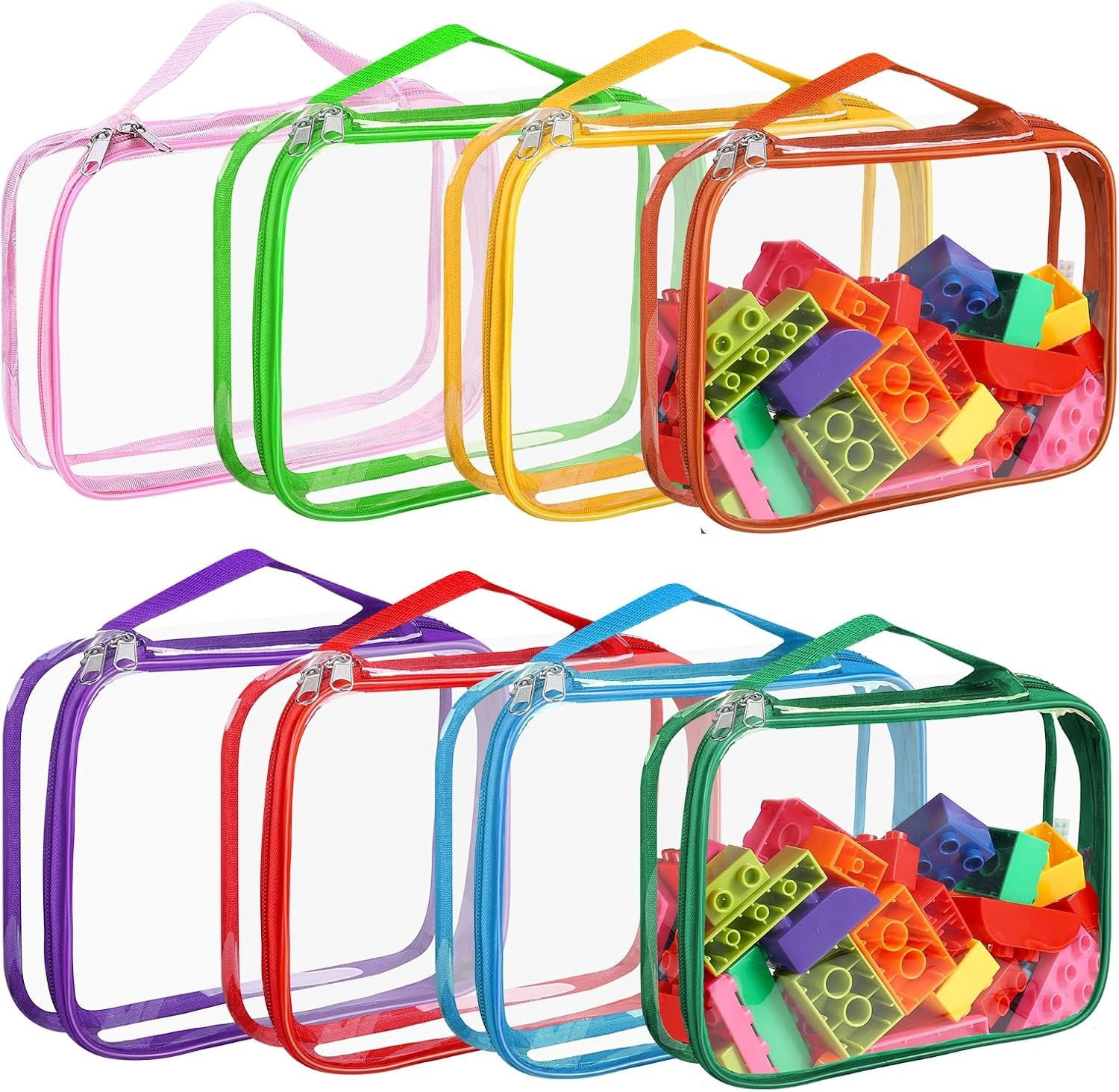 8 Packs Storage Bags with Zipper, Clear PVC Organizing Bags, Storage ...