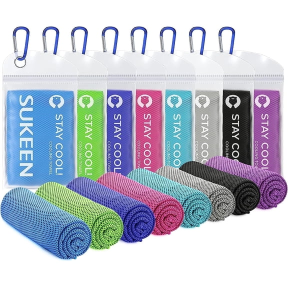 8 Pack Cooling Towels for Neck and Face Super Absorbent Ice Towel Quick Dry Breathable Chilly Towel for Hot Weather Sportrs, 40"x 12"