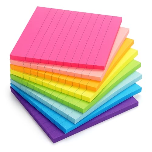 8 Pads Lined Sticky Notes 4x4 Sticky Notes with Lines SelfStick Note