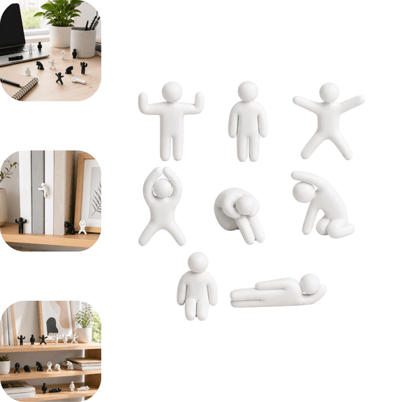 8 Paintable Meccha Chameleon 3D Printed Characters, Multiple Poses Blank White Mini Figure DIY Paint Figurines Gift for Artists Crafters Custom Art Creation White