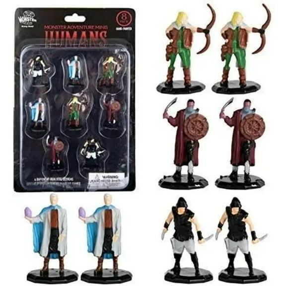 8 Painted Fantasy Bandit Mini Figures- All Unique Designs- 1" Hex-Sized Compatible with DND Dungeons and Dragons & Pathfinder and All RPG Table Top Games