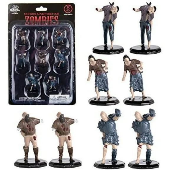 8 Painted Fantasy Zombie Mini Figures- All Unique Designs- 1" Hex-Sized Compatible with DND Dungeons and Dragons & Pathfinder and All RPG Tabletop Games