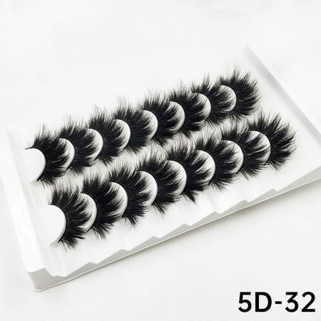 8 Pair 3-D Artificial False Eyelashes, Natural long, Semi-Handmade