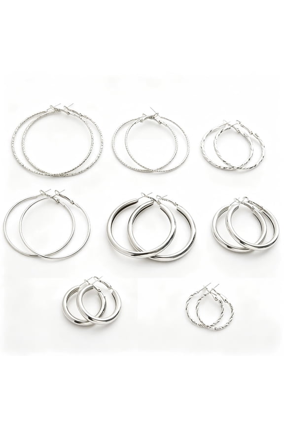 8-Pair Assorted Stylish Dangle Drop Earring Set Daily Party Jewelry Gift for Women