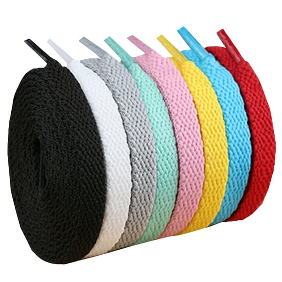 Homoyoyo 8 Pairs Multi-Color Flat Replacement Laces for Sneakers, Shoes, and Athletic Footwear
