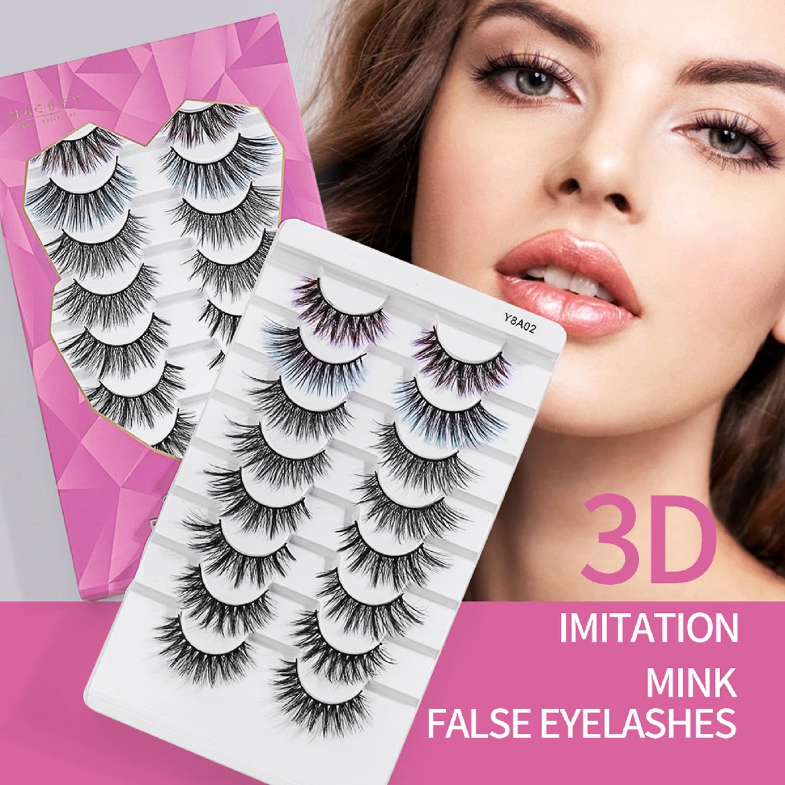 8 Pair Reusable Self Adhesive Eyelashes Lashes Eyelashes Are Natural ...