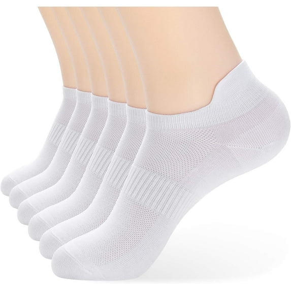 8 Pairs Ankle Socks Thin cotton socks Women's Thin Athletic Running Low Cut No Show Socks With Heel Tab, White, S