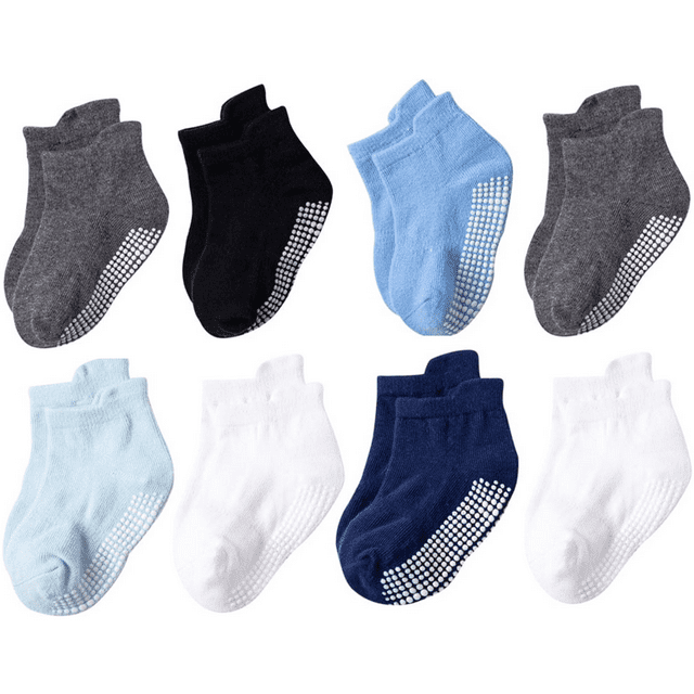 8 Pairs Baby Socks with Grippers, Non Slip Grip Baby Socks for 012