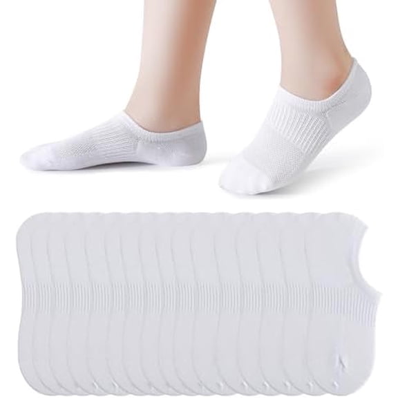 8 Pairs Boys Girls No Show Mesh Socks Cotton Non Slip Low Cut Arch Support Socks