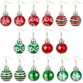 thumbnail image 1 of 8 Pairs Christmas Earrings Red Green Ball Earrings Colorful Snowflake Star Light Bulb Earrings Fashion Xmas Festive Holiday Earrings Ball Ornament Dangle Earring for Women Colorful, 1 of 7
