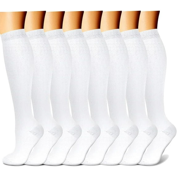 8 Pairs Compression Socks for Women & Men Circulation 15-20 mmHg is Best Support for Athletic Running,Hiking