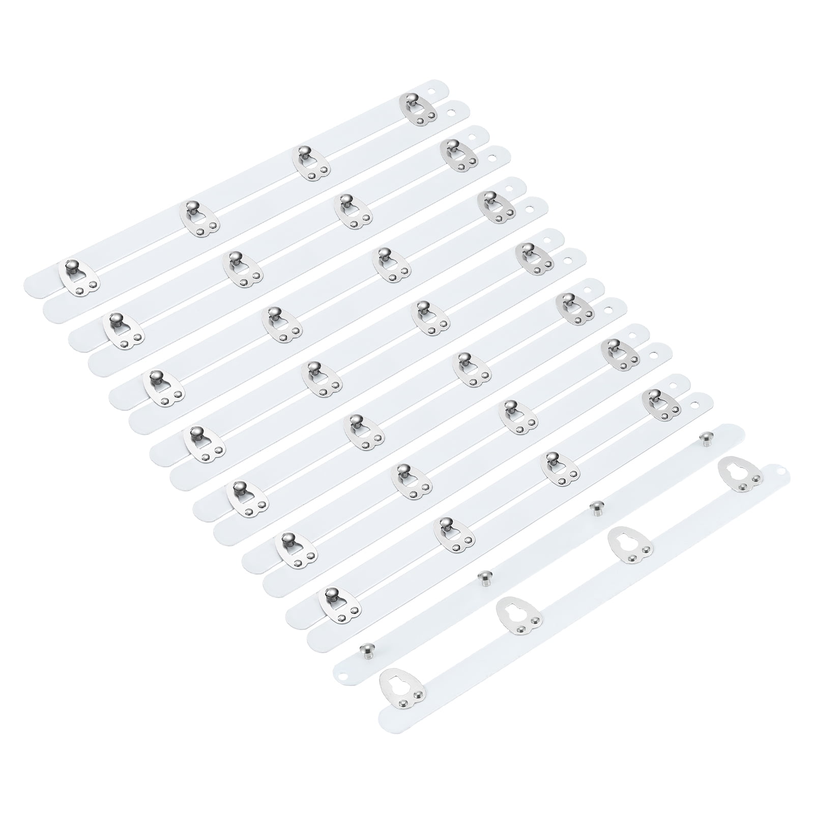 8 Pairs Corset Busk, 8" Metal Spring Steel Boning Support with 4 Buttons 0.5 Width