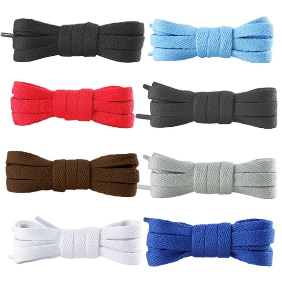 8 Pairs Elastic Flat Shoelaces Stretch Shoe Strings for Sneakers and High Tops