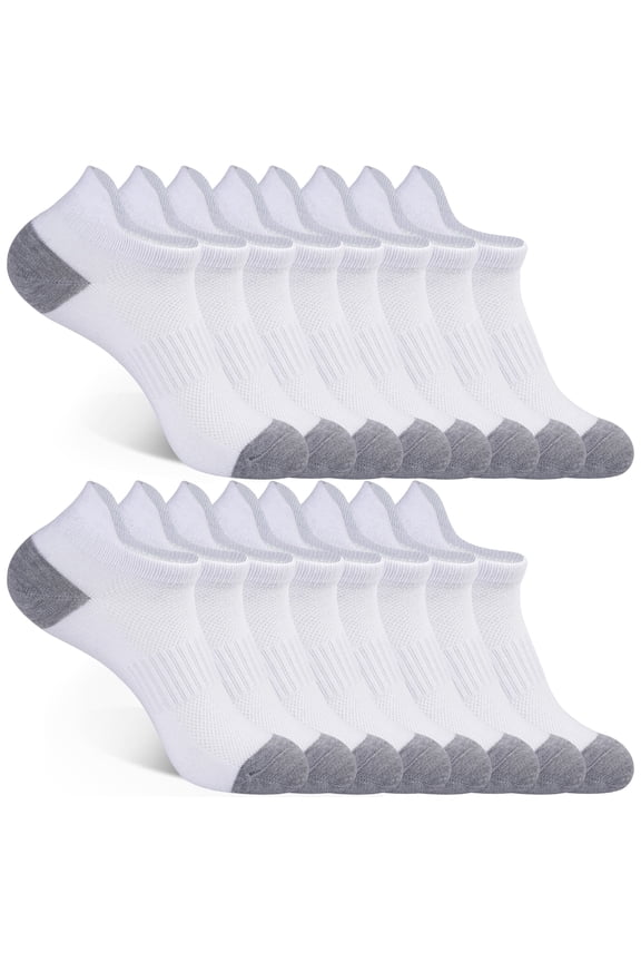 8 Pairs Women's Cushioned Ankle Socks, Low Cut Performance Athletic Socks Size 5-8