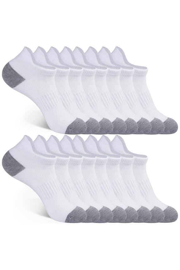 8 Pairs Women's Cushioned Ankle Socks, Low Cut Performance Athletic Socks Size 9-11