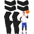 thumbnail image 1 of 8 Pairs Kids Arm Sleeves and Basketball Leg Sleeves Set Non Slip Long Compression Leg Sleeves for Boys Girls Youth, 1 of 1