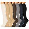 thumbnail image 1 of 8 Pairs Medical Sport Compression Socks - 15-20mmhg Graduated Knee-High Support for Men & Women, Ideal for Soccer, Running, and Nurses, 1 of 7