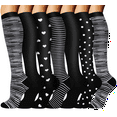 thumbnail image 1 of 8 Pairs Medical Sport Compression Socks - 15-20mmhg Graduated Knee-High Support for Men & Women, Ideal for Soccer, Running, and Nurses, 1 of 8