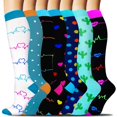 thumbnail image 1 of 8 Pairs Medical Sport Copper Compression Socks With Anti-slip Silicone for Women & Men Circulation 15-20 mmhg is Best Support for Athletic Running Cycling, Nursing, Travel, 1 of 7