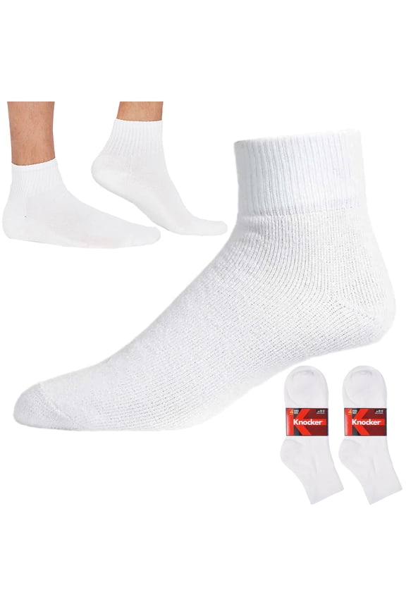 8 Pairs Men Quarter Socks Athletic Cushion Ankle Low Cut Crew Cotton White 10-13