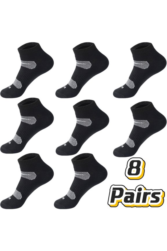 8 Pairs Men'S Rundry Mesh Ventilating Comfort Fit Performance No-Show Socks