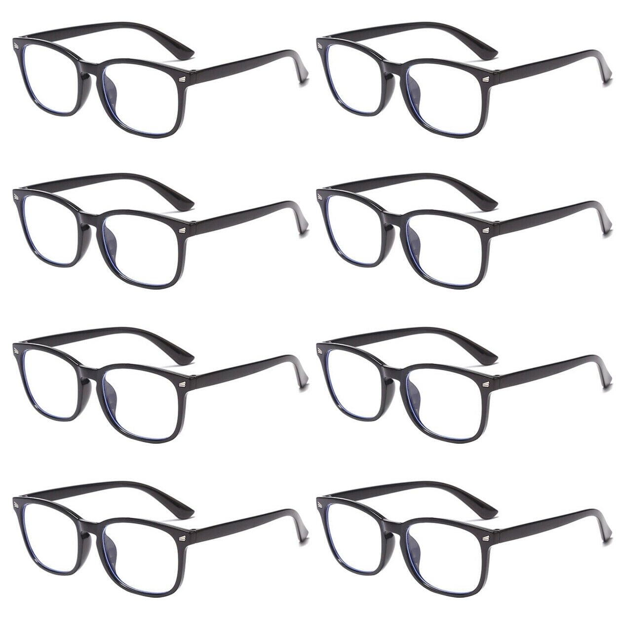 8 Pairs Men Women Unisex Round Frame Blue Light Blocking Reading Glasses Readers +2.50