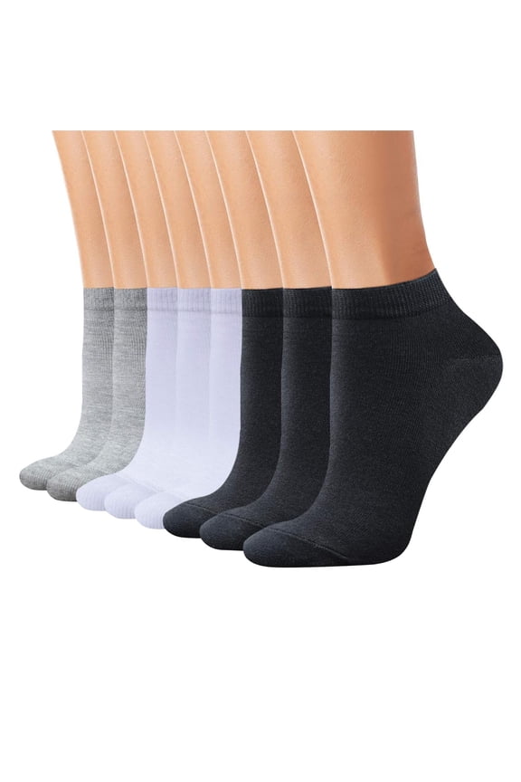 8 Pairs Men's Performance Cotton Moisture Wick Sports Hiking Workout Training Athletic Cushion Crew Socks For Men Deodorant and Sweat-Wicking Fabric Mens Socks Antibacterial Breathable Socks