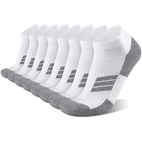8 Pairs Mens Cushioned Ankle Socks Moisture Wicking Athletic Running Low cut Sports Socks