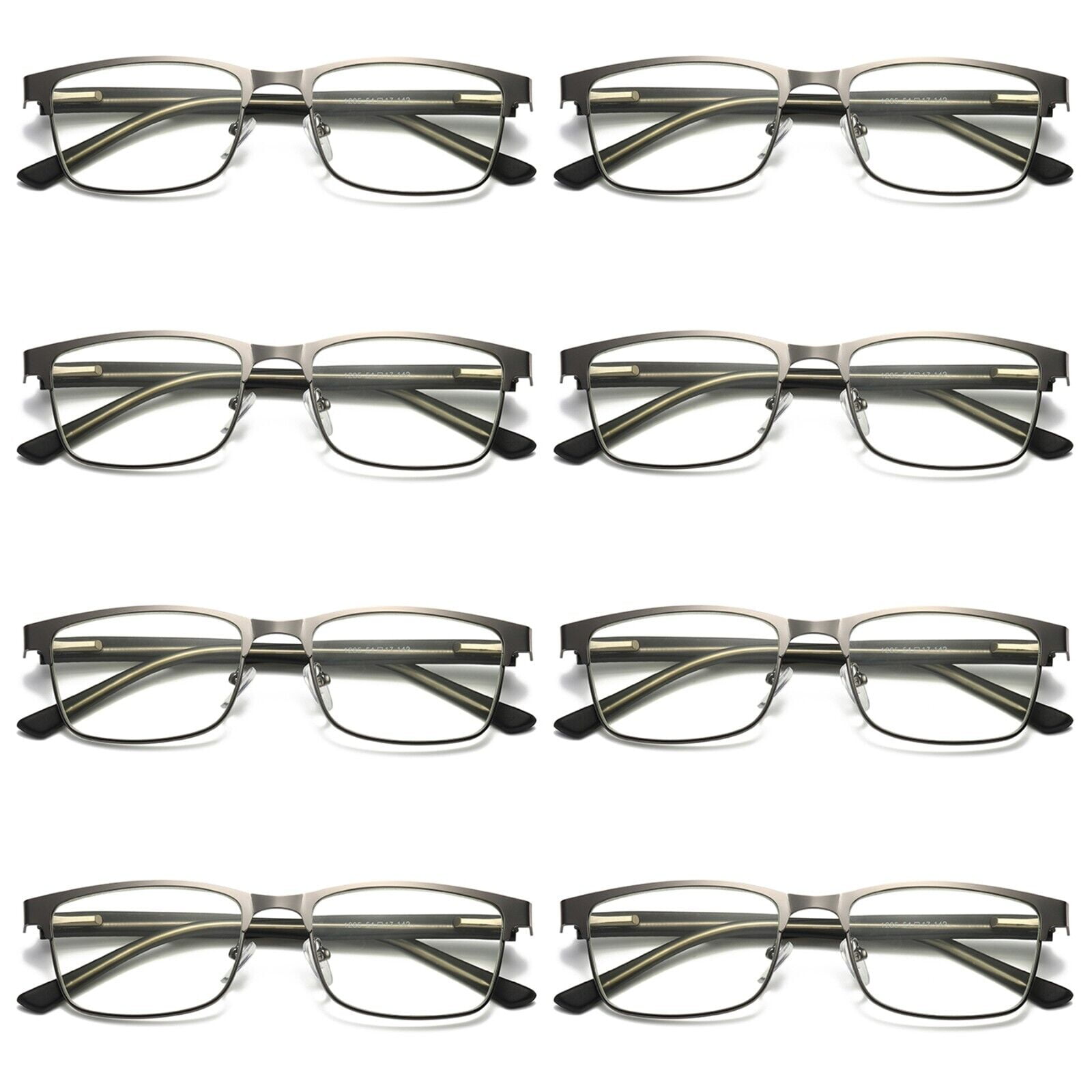 8 Pairs Mens Metal Frame Spring Hinge Blue Light Blocking Reading Glasses Readers +4.00