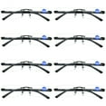 thumbnail image 1 of 8 Pairs Mens Rectangular Rimless Blue Light Blocking Reading Glasses Spring Hinge Readers +1.00, 1 of 6