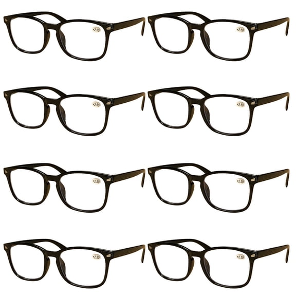 8 Pairs Mens Unisex Blue Light Blocking Reading Glasses Anti Blue Light Readers +1.25