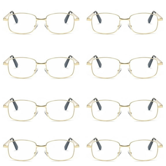 8 Pairs Mens Womens Metal Frame Clear Lens Reading Glasses Fashion Classic Readers +1.00
