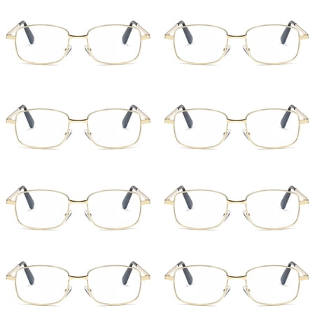 8 Pairs Mens Womens Metal Frame Clear Lens Reading Glasses Fashion Classic Readers