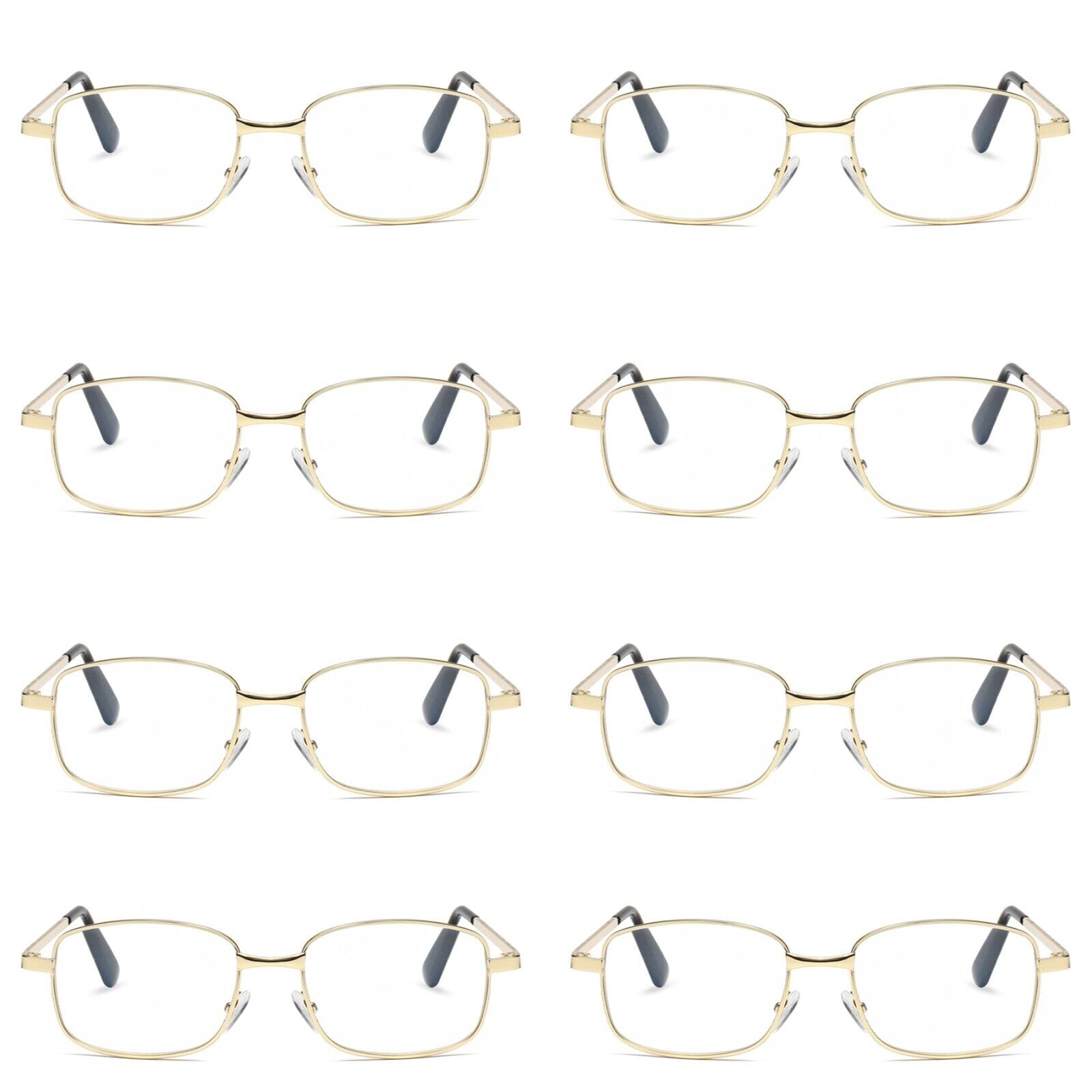 8 Pairs Mens Womens Metal Frame Clear Lens Reading Glasses Fashion Classic Readers +2.50