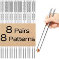 Japanese Kutani Chopsticks With Mubyo Gourd Design - 9.0 Inch Wakasa-nuri Lacquer, Dishwasher Safe Sushi Utensils