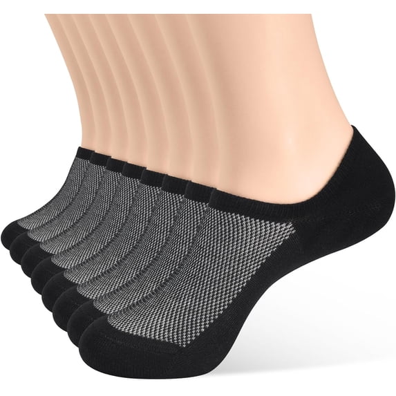 8 Pairs No Show Men Socks,Thin Low Cut Non Slip Invisible Liner Short Socks for Boat Loafer Flats Sneakers
