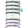 thumbnail image 1 of 8 Pairs Reading Glasses, Blue Light Blocking Glasses, Computer Reading Glasses for Women and Men, Fashion Square Eyewear Frame (4color+4black,+3.25 Magnification), 1 of 6