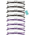 thumbnail image 1 of 8 Pairs Reading Glasses, Blue Light Blocking Glasses, Computer Reading Glasses for Women and Men, Fashion Square Eyewear Frame (4brown+4purple,+3.50 Magnification), 1 of 6