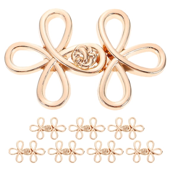 DEEPCRAFF Golden Zinc Alloy Vintage Button Fasteners for Clothing Accessories Ideal for Decor 8 Pairs