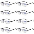 thumbnail image 1 of 8 Pairs Rimless Blue Light Blocking Reading Glasses Diamond Cut Edge Readers for Men +3.50, 1 of 6