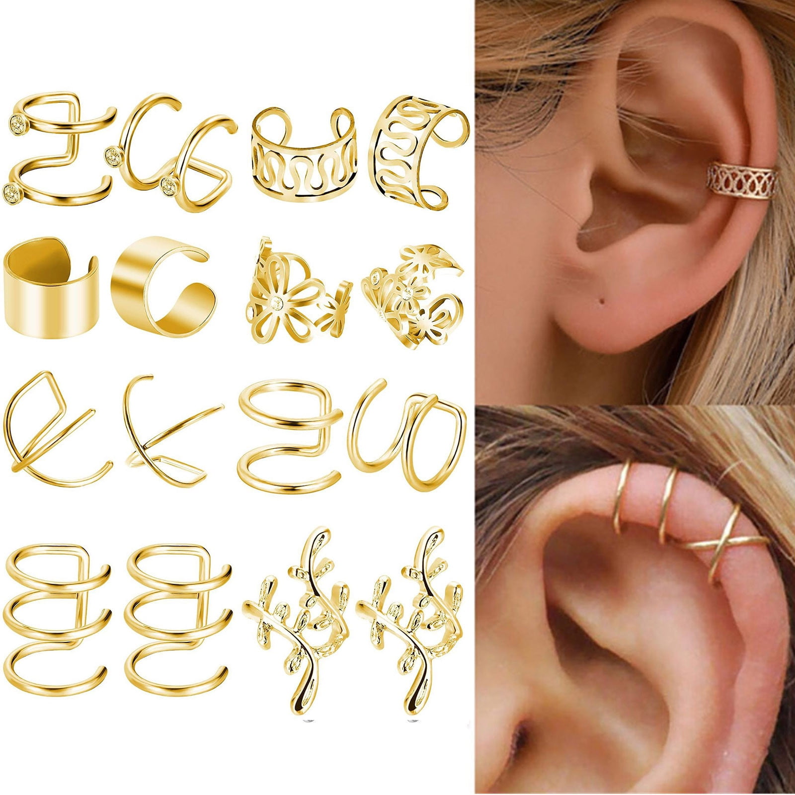 Buy Elegant Gold Long Chain Invisible Clip on Earrings for Non-pierced Ears-non  Pierced Earrings for Sensitive Ears, Hypoallergenic Clip-ons Online in  India - Etsy
